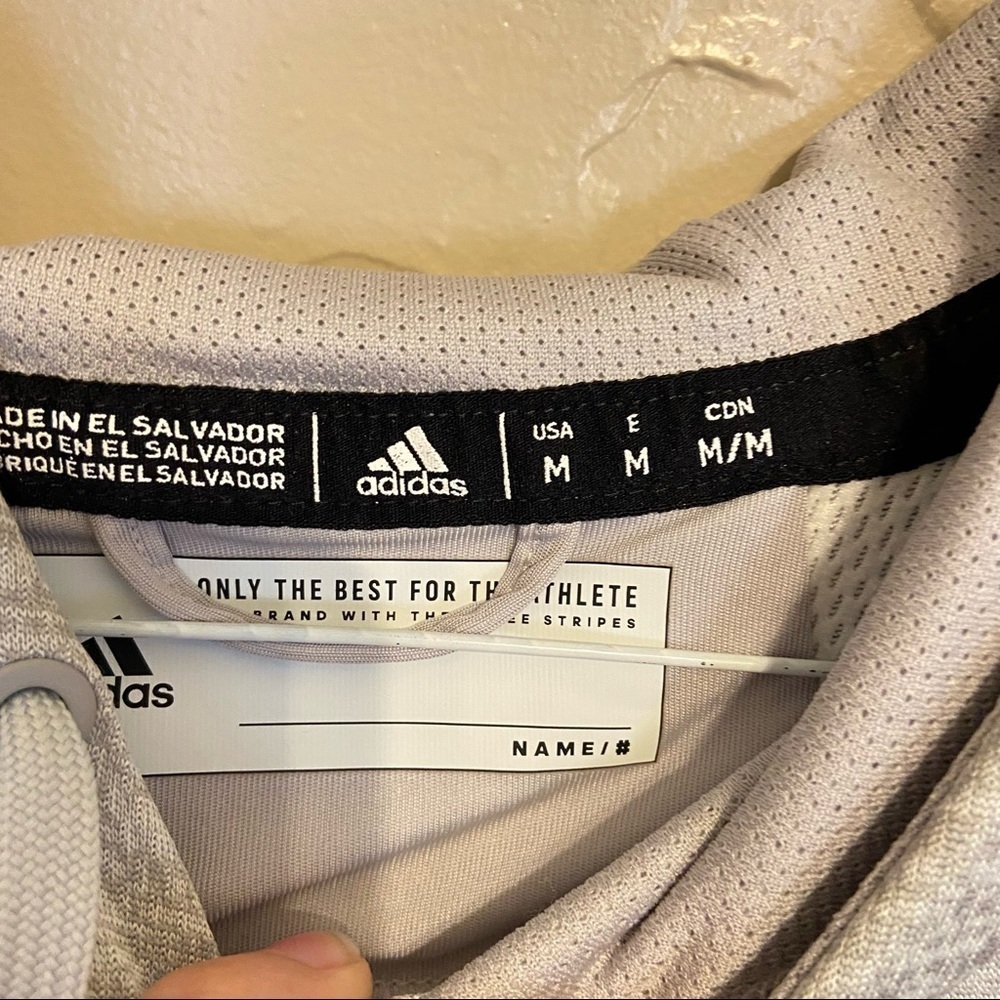 Adidas Pullover Hoodie Sweatshirt Gray Men's Size Medium - Picture 3 of 6